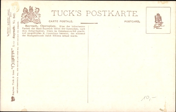 Künstler Ak Flower, Charles, Bayreuth, Opernplatz, Tuck 642