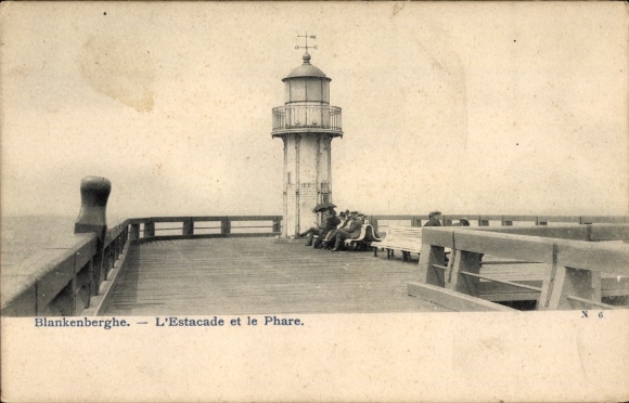 Postcard Blankenberghe Blankenberge West Flanders, Pier, Lighthouse