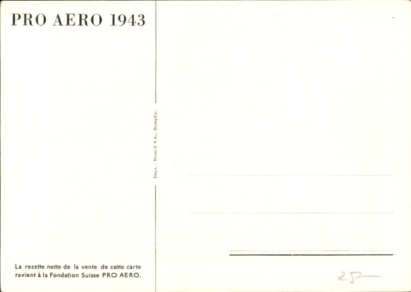 CPA Pro Aero 1943, Oscar Bider 1913, Traversee des Alpes