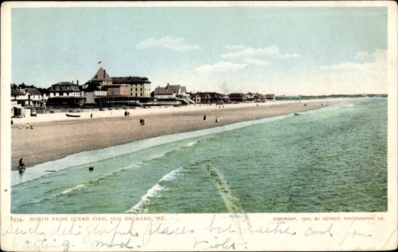 Ak Old Orchard Beach Maine USA, ten zuiden van Ocean Pier