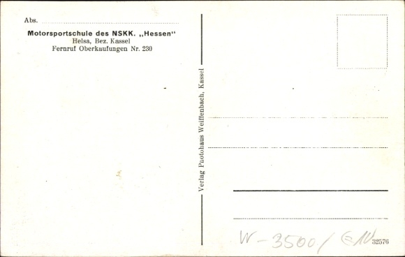 Postcard Helsa in Hessen, Panorama, Motorsport School of the NSKK Hessen