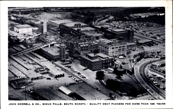 Ansichtkaart Sioux Falls, South Dakota, VS, John Morrell en Co.