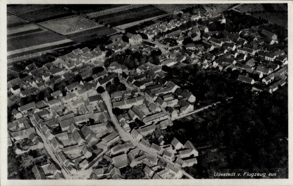Postcard Udestedt in Thuringia, aerial photograph