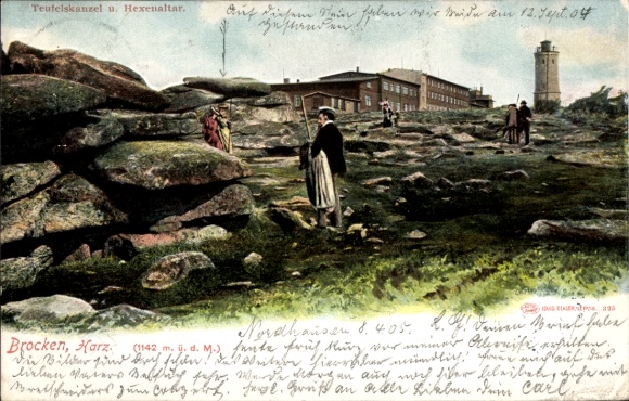 Ak Brocken im Harz, Hexenaltar, Teufelskanzel