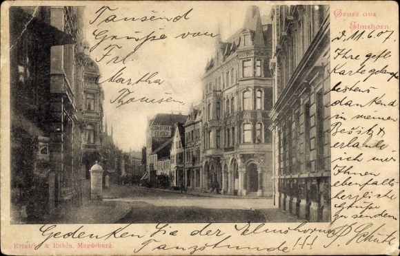 Ansichtkaart Elmshorn in Holstein, straatgebied, winkels, patisserie