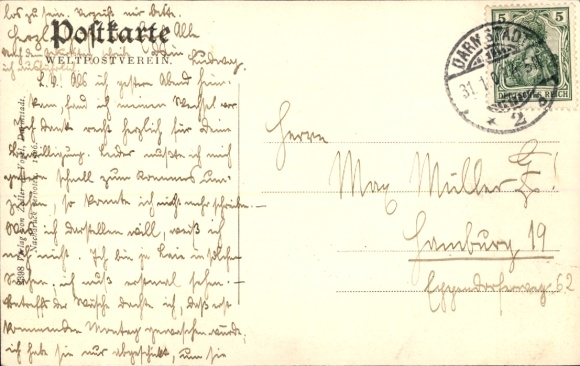 Postcard Darmstadt in Hesse, general view, monument
