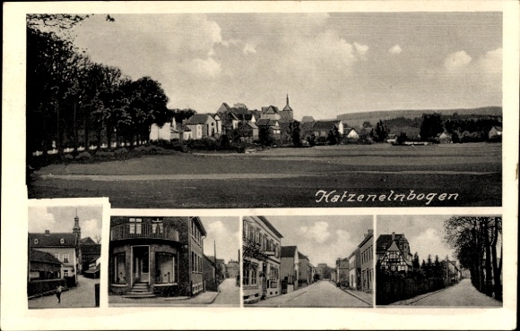 Postcard Katzenelnbogen im Taunus, partial view, street, shop