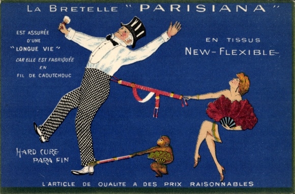 Postcard La Bretelle Parisiana, Tissus New Flexible, Etablissements Standard, Saint Etienne
