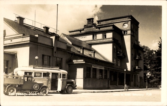 Ak Rokycany Rokitzan Regio Pilsen, treinstation, bus, vrachtwagen