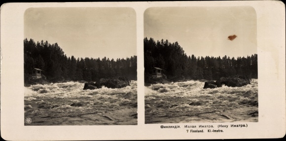 Stereo photo Finland, Kl.-Imatra, river section