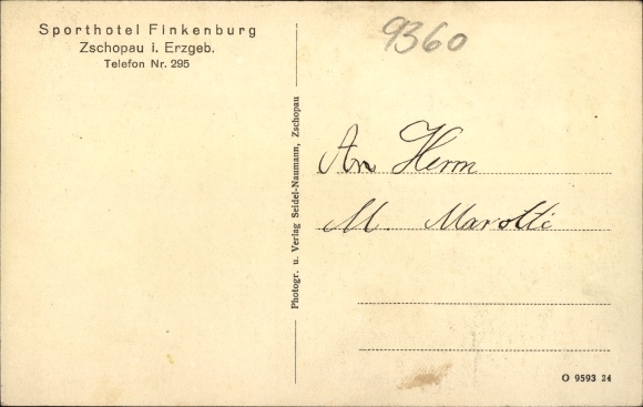 Postcard Zschopau in the Ore Mountains of Saxony, Sporthotel Finkenburg in the Tischautal