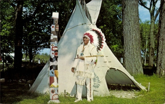 Postcard Indian, Chief Oshkosh