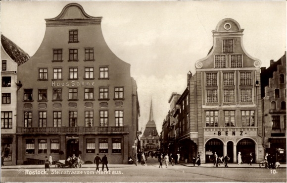 Ak Rostock in Mecklenburg Vorpommern, Steinstraße, Haus Sonne, Benz