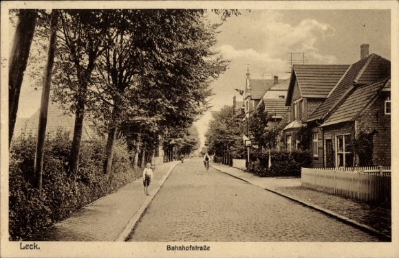 Ak Leck in Nordfriesland, Bahnhofstraße