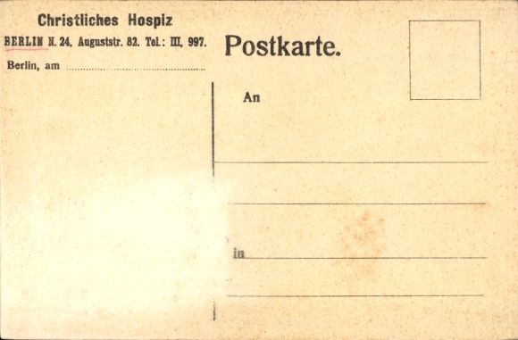 City map Postcard Berlin Mitte, Christian Hospice, Auguststraße 82, Friedrichstraße Station, Stettiner Station