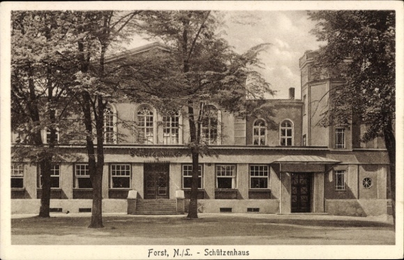 Postcard Forst in Lower Lusatia, Schützenhaus