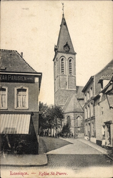 PC Lessines Wallonia Hainaut, Eglise St-Pierre, ZAR PARISIEN, street, trees,