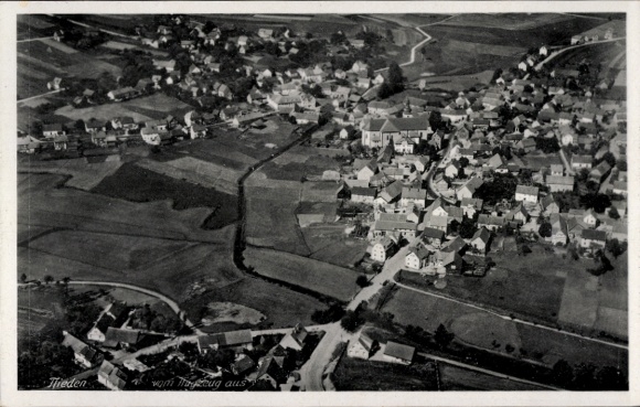Postcard Flieden in Hessen, aerial photograph