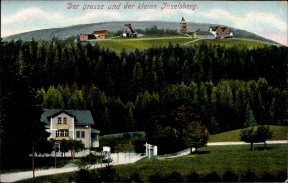Postcard Brotterode Trusetal in Thuringia, Great and Small Inselsberg