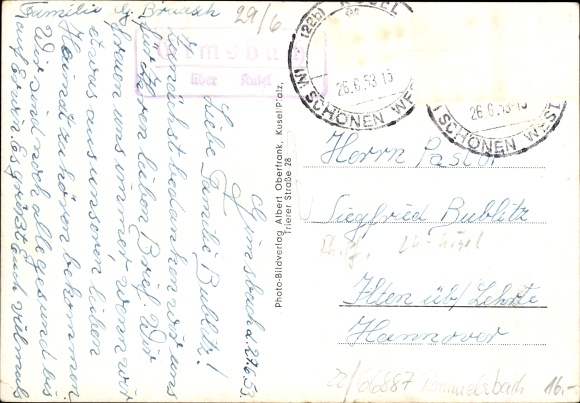 Postcard Rammelsbach in the Palatinate, quarry operation