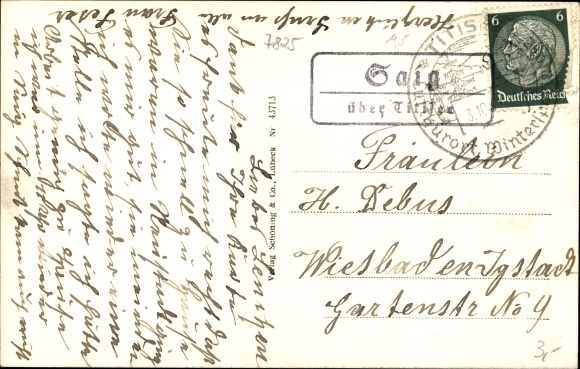 Krajowy stempel pocztowy KP Saig nad Titisee, Hirschsprung, Höllental w Schwarzwaldzie