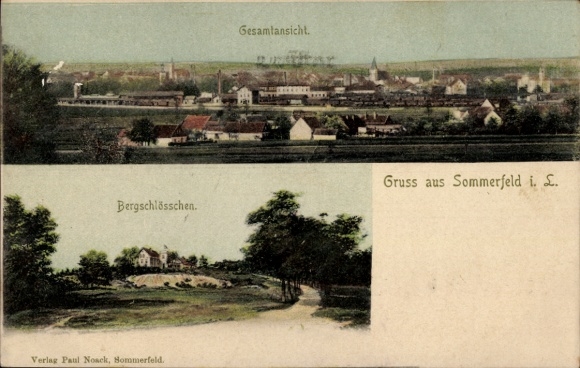 Ak Lubsko Sommerfeld in der Niederlausitz Ostbrandenburg, Bergschlösschen, Totalansicht