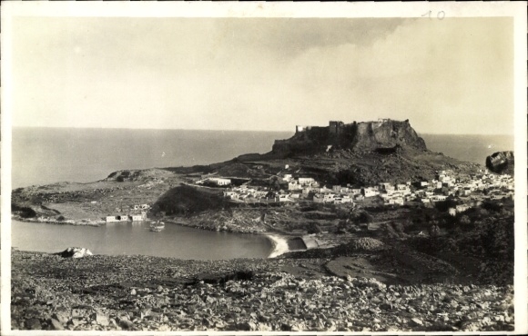 CPA Rodì Milici Sicile Italie, Panorama col Porto Grande e il Castello