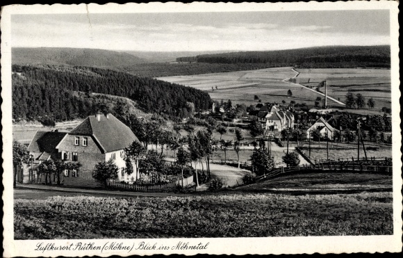 Postcard Rüthen in Westphalia, view of the Möhne valley