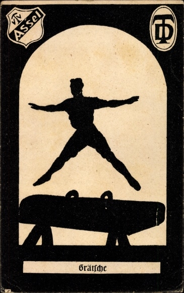 Artist Postcard Assel Drochtersen in Kreis Stade, TV Assel, Grätsche