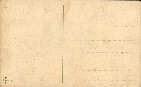 Postcard Man tries to write, inkwell, children be quiet, father writes his name