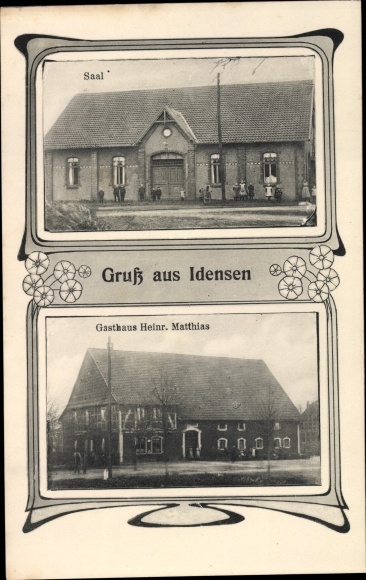 Art Nouveau passe-partout PC Idensen in Lower Saxony, inn by H. Matthias, hall