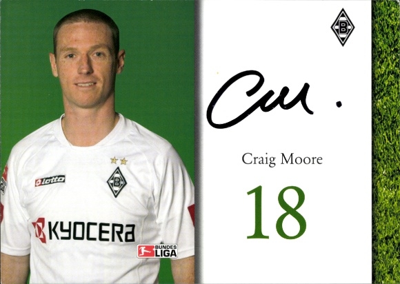 Autogrammkarte Fußballer Craig Moore, Borussia Mönchengladbach, Autogramm
