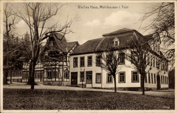 Postcard Mühlhausen in Thuringia, White House