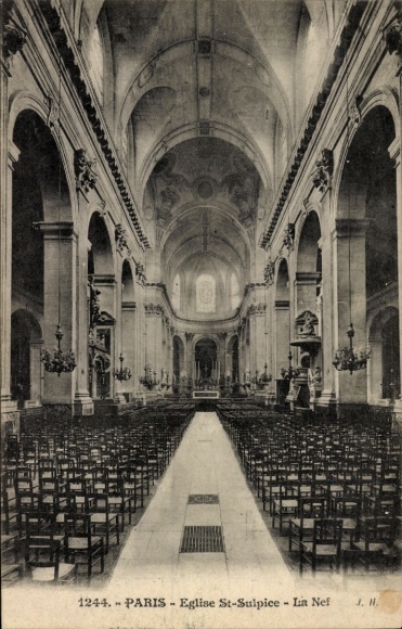 Ak Paris VI, Saint Sulpice-kerk, interieur