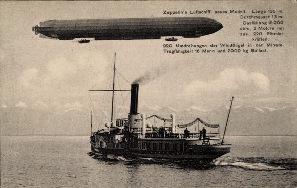 KP: parowiec na Jeziorze Bodeńskim, sterowiec Graf Zeppelin