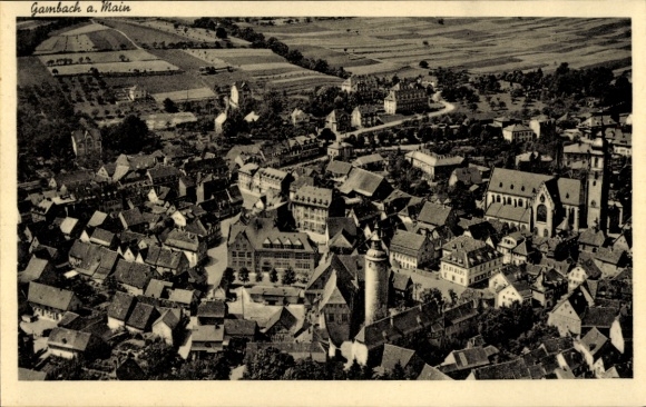 Postcard Tauberbischofsheim Baden, aerial photograph