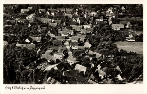 Postcard Erlach Renchen am Schwarzwald, aerial photograph
