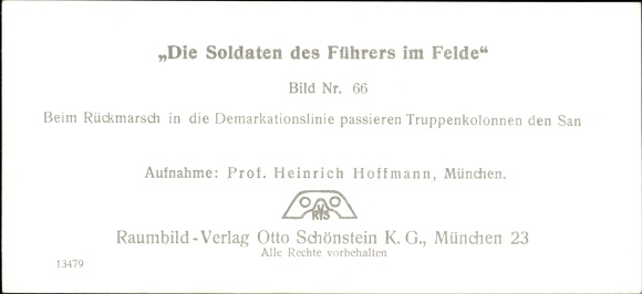 Stereo spatial image photo &quot;The soldiers of the Führer in the field&quot;, No. 66, troops pass the San