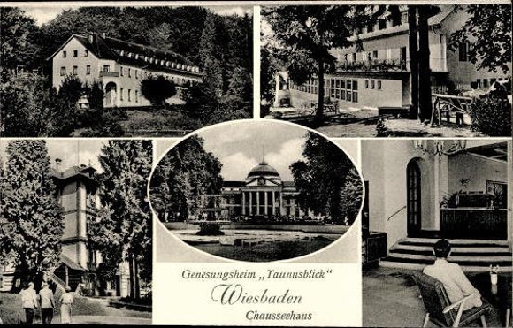 10 starych pocztówek Wiesbaden, różne widoki