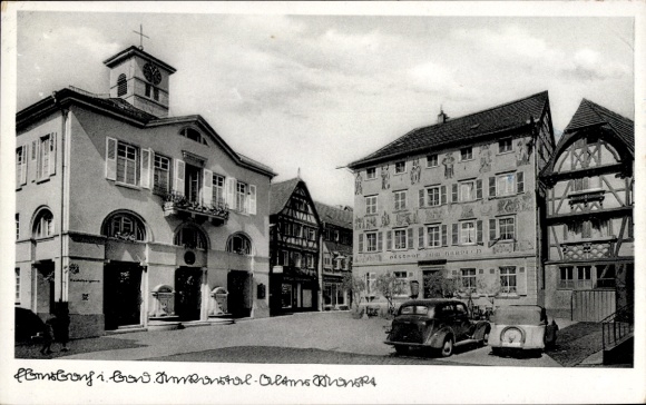 Postcard Eberbach am Neckar Odenwald Baden, Alter Markt, building, exterior view