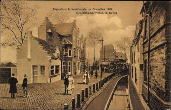 Set von 83 Ansichtskarten, Brüssel Weltausstellung 1910
