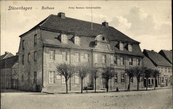 PC Reuterstadt Stavenhagen in Mecklenburg, town hall, birthplace of Fritz Reuter