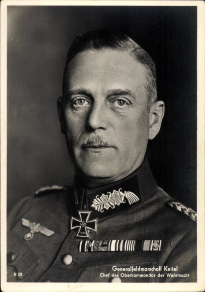 Ak, posiadacz Krzyża Kawalerskiego Armii, feldmarszałek Wilhelm Keitel, OK Wehrmachtu