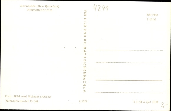 Postcard Barnstädt im Saalekreis, after work home