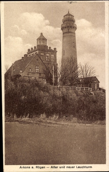 Ak Arkona Putgarten auf Rügen, Alter und neuer Leuchtturm
