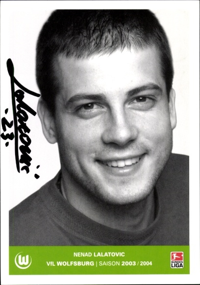 Autogrammkarte Fußballer Nenad Lalatovic, VfL Wolfsburg, Autogramm