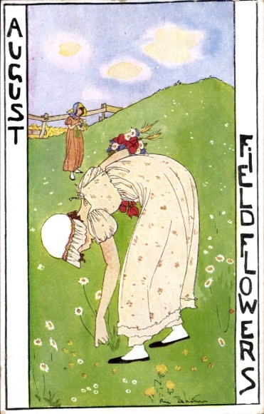 Künstler Ak Cramer, Rie, August, Field Flowers, Allegorie