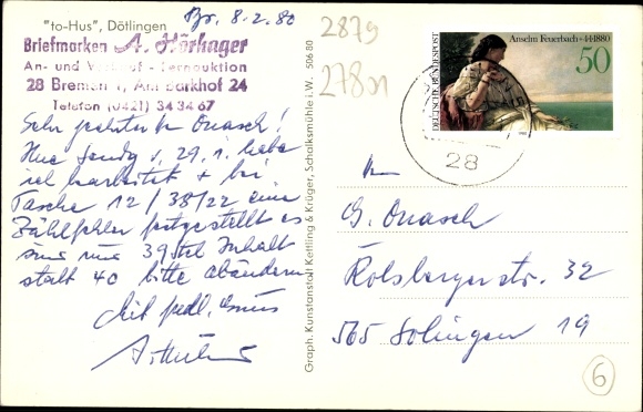 Postcard Dötlingen in Oldenburg, to Hus