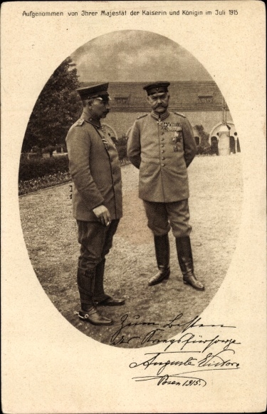 Ak Kaiser Wilhelm II., Generalfeldmarschall Paul von Hindenburg, Posen 1915