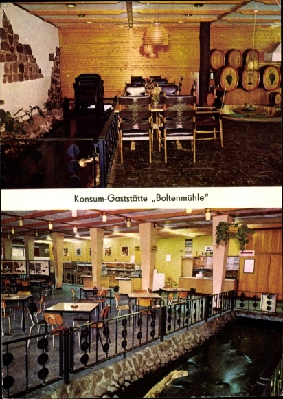 Postcard Gühlen Glienicke Neuruppin in Brandenburg, consumer restaurant &quot;Boltenmühle&quot;, wine bar Zum Gatter